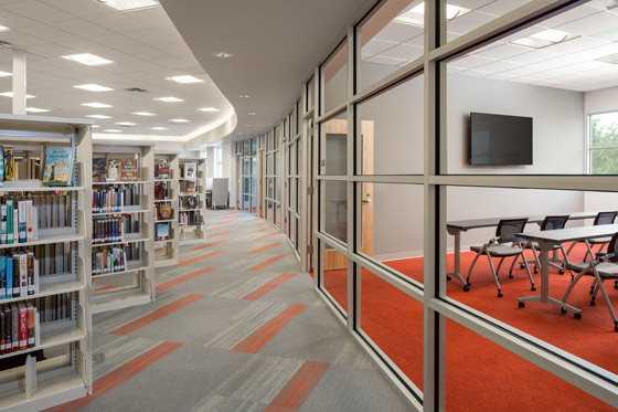 Book shelves and study room