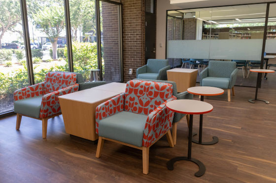 Seating area with end tables