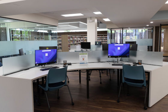 Two computer stations
