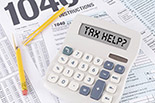 Calculator with TAX HELP on screen