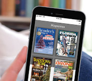 Phone with OverDrive magazines app loaded