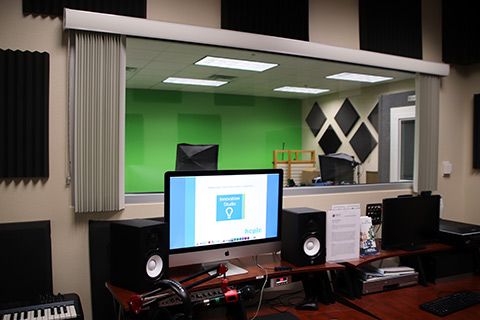 Dual-monitor workstation at SouthShore Regional Library